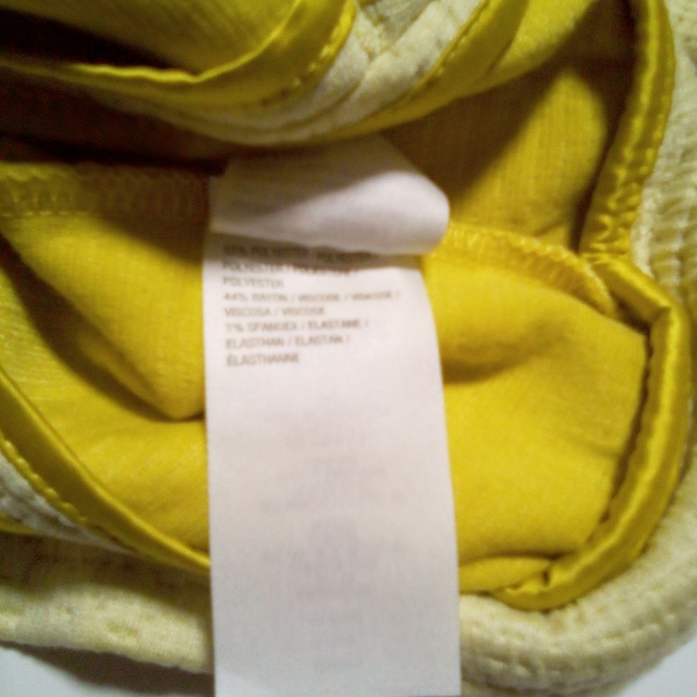 H by Halston Bomber Jacket 12 Yellow Lightweight Stretch Textured Knit Zip Front - Picture 8 of 9